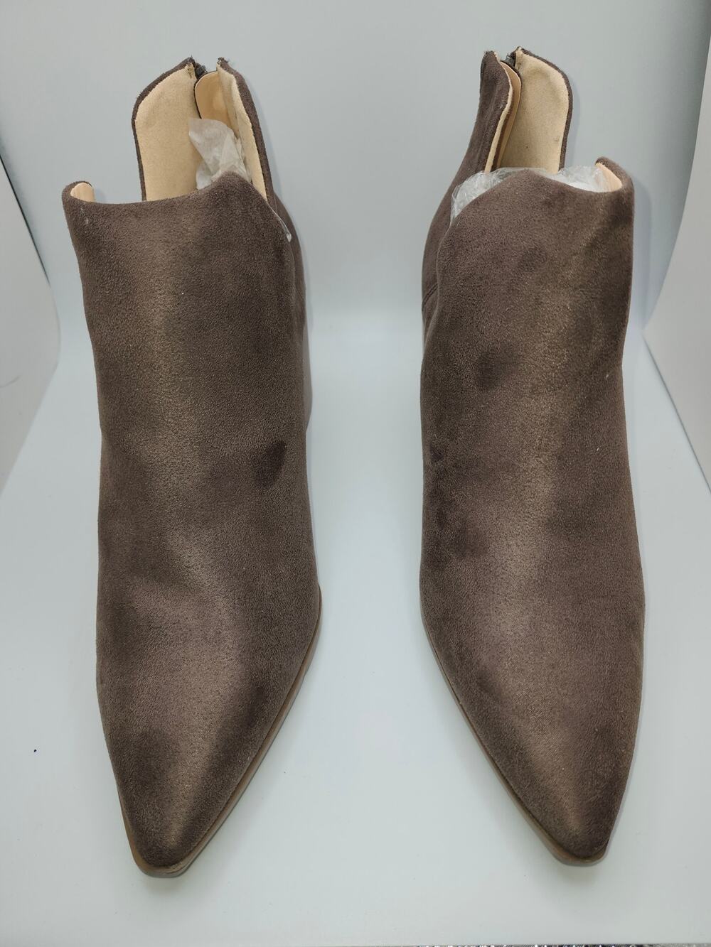 Women's Suede Tan Half Boots Sz 11 NWOB